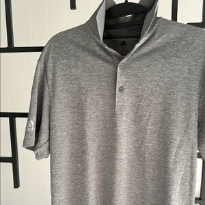 Adidas Primegreen Gray Polo Shirt Soft Cotton Casual